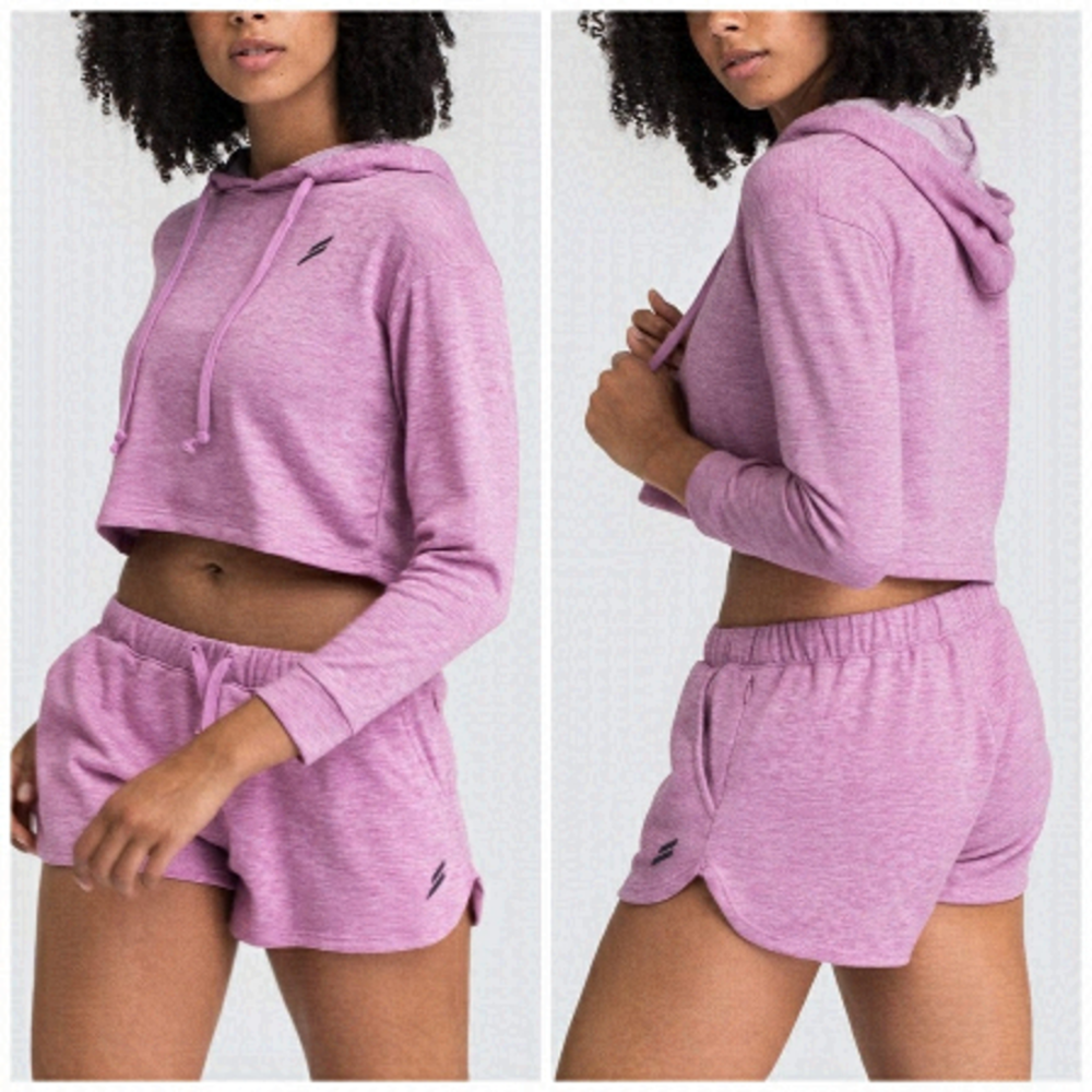 DOYOUEVEN Freedom Cropped Boxy Hoodie in Mauve XS